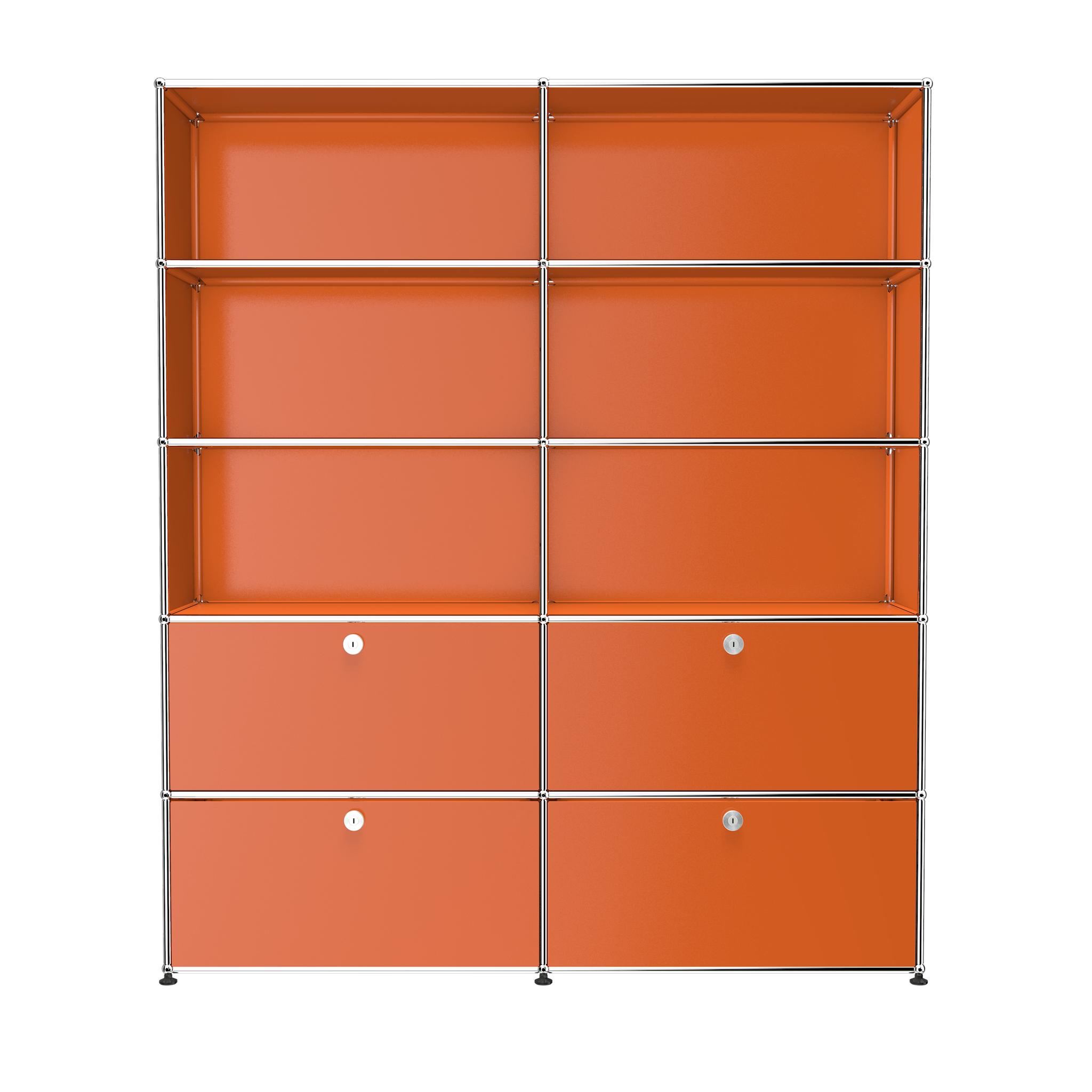 USM Haller Large Contemporary Shelving with Storage (R2) in Pure Orange