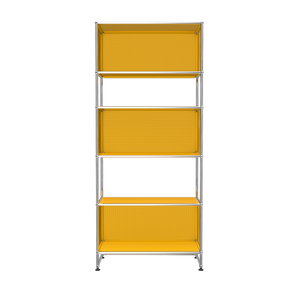 USM Haller 3 Box Shelving with Perforated Panels (RE119) In Golden Yellow