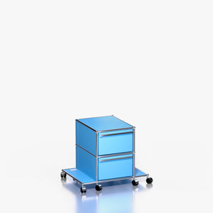 Tower E (Depot): Mobile Pedestal Cabinet in Uptown Blue (Side View)