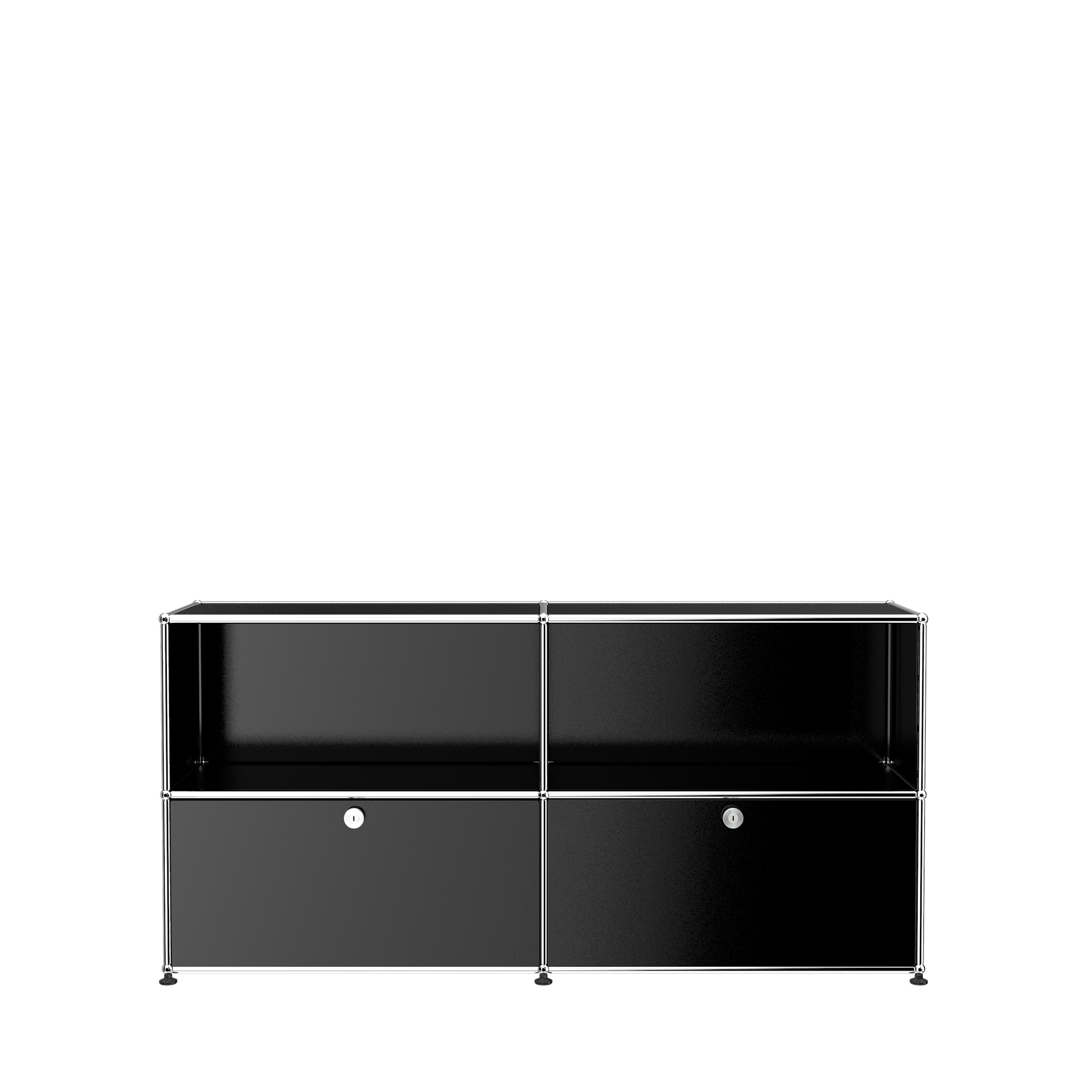USM Haller Modern Credenza File Cabinet (C2AF) in Graphite Black