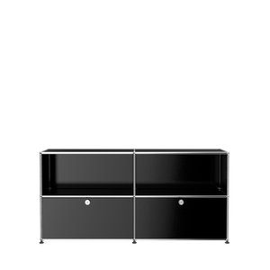 USM Haller Modern Credenza File Cabinet (C2AF) in Graphite Black