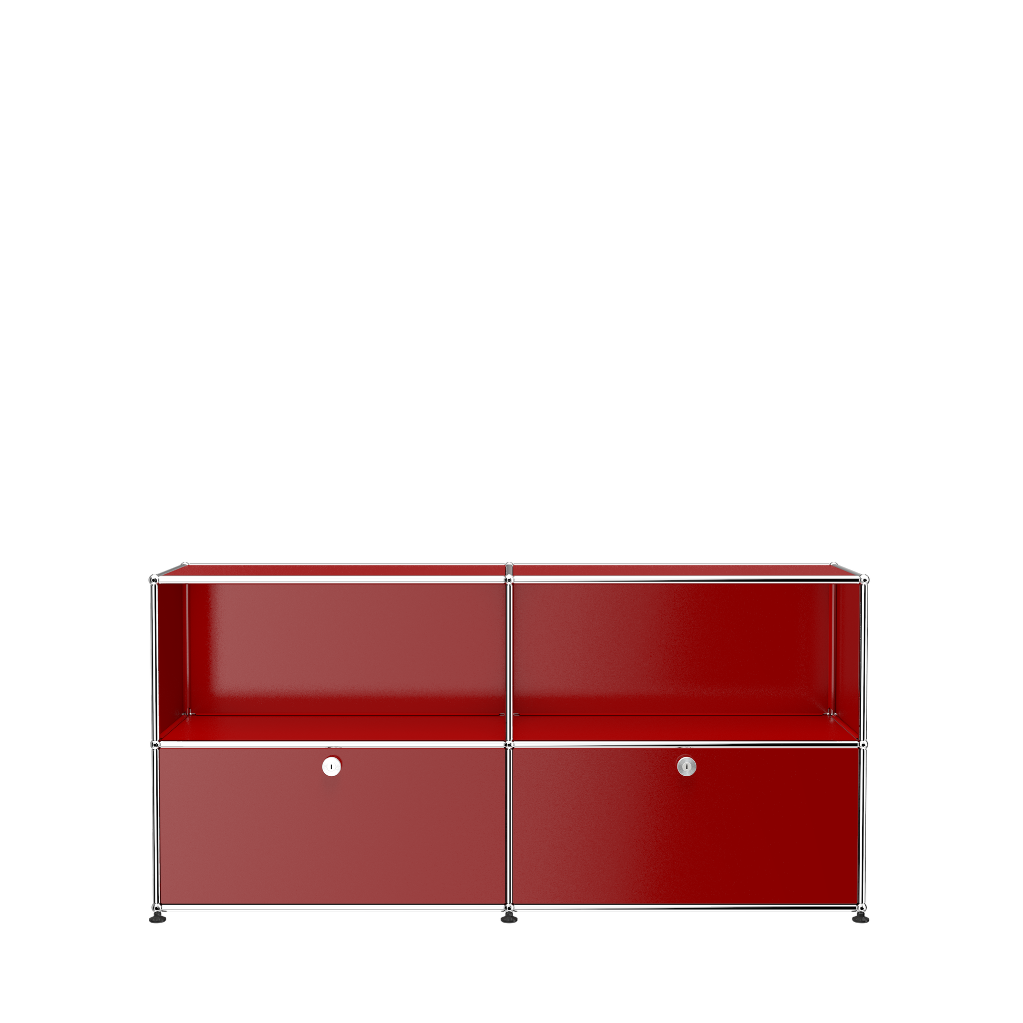 USM Haller Steel 2 Door Credenza File Cabinet (C2A) in Ruby Red