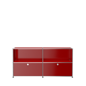 USM Haller Steel 2 Door Credenza File Cabinet (C2A) in Ruby Red