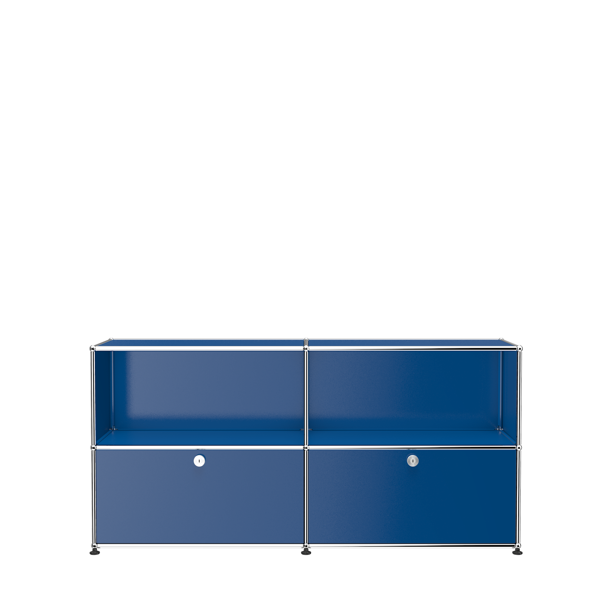 USM Haller Modern Credenza File Cabinet (C2AF) in Gentian Blue