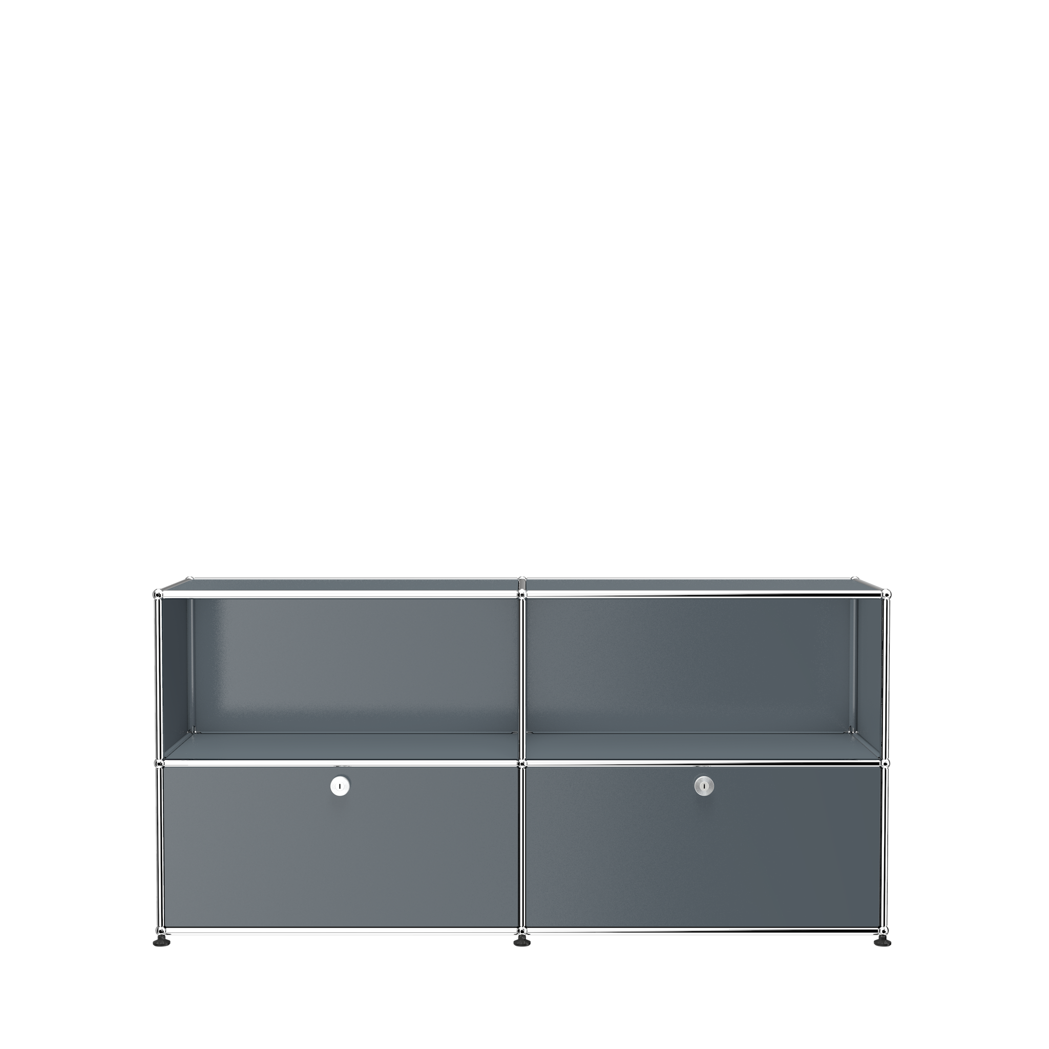 USM Haller Steel 2 Door Credenza File Cabinet (C2A) in Mid Gray
