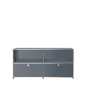 USM Haller Modern Credenza File Cabinet (C2AF) in Mid Gray
