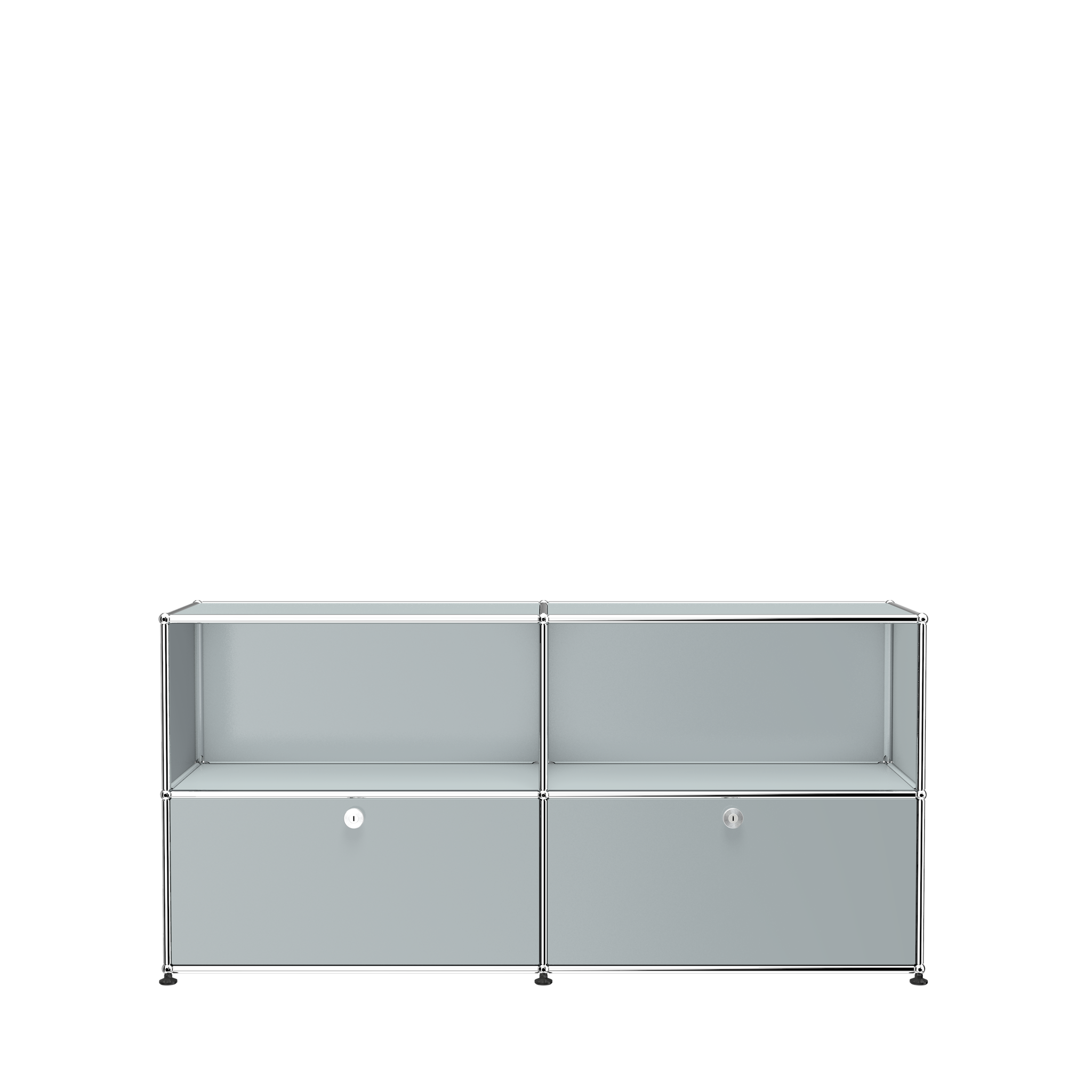 USM Haller Steel 2 Door Credenza File Cabinet (C2A) in Matte Silver