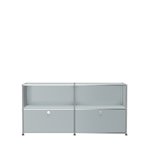 USM Haller Steel 2 Door Credenza File Cabinet (C2A) in Matte Silver