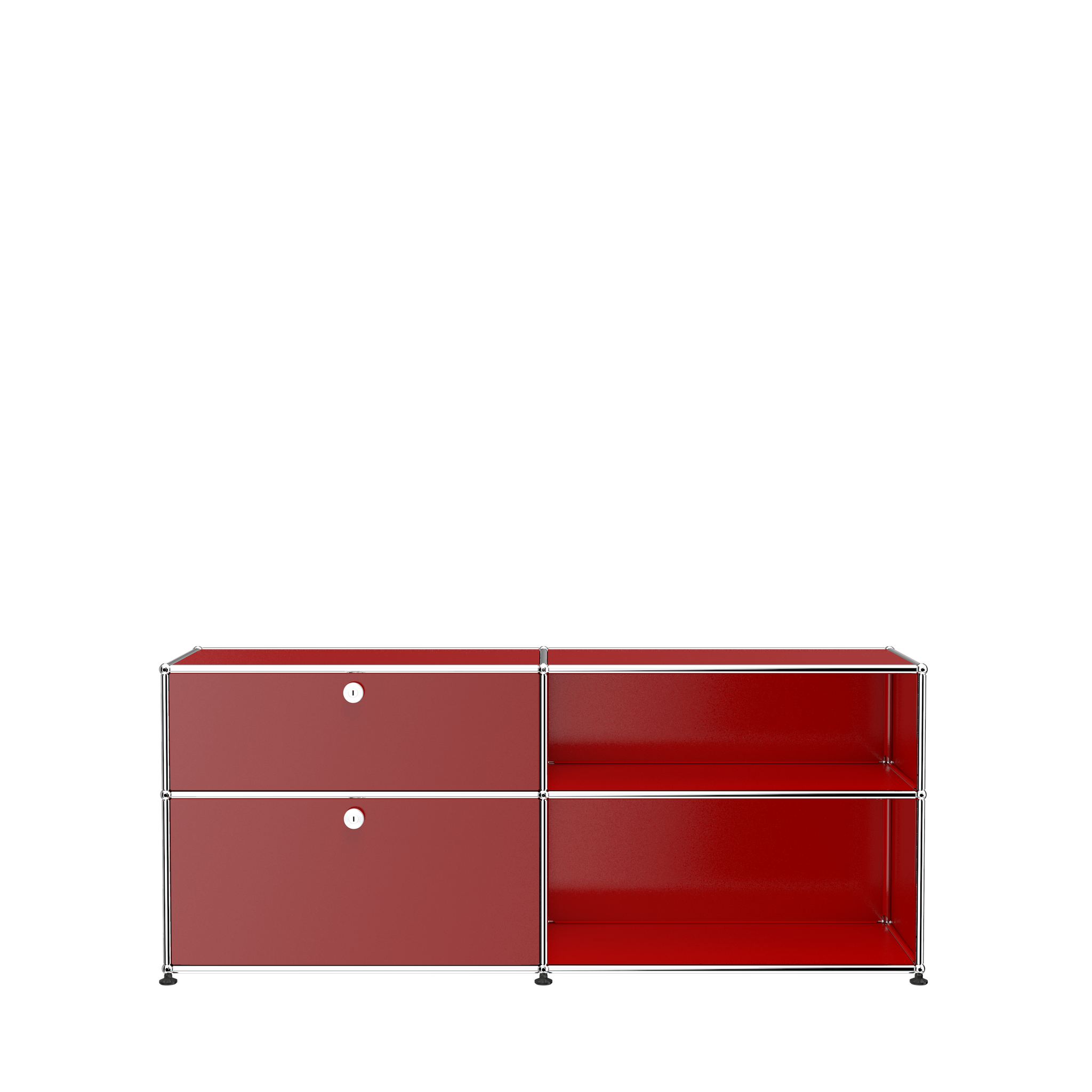 USM Haller Office Credenza With Storage (DF) in Ruby Red