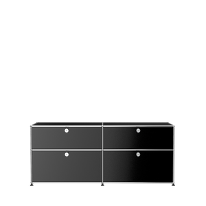 USM Haller Storage Credenza Sideboard with Drawers (D) in Graphite Black