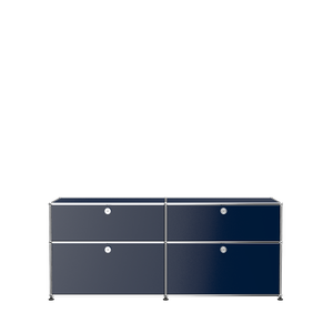 USM Haller Storage Credenza Sideboard with Drawers (D) in Steel Blue