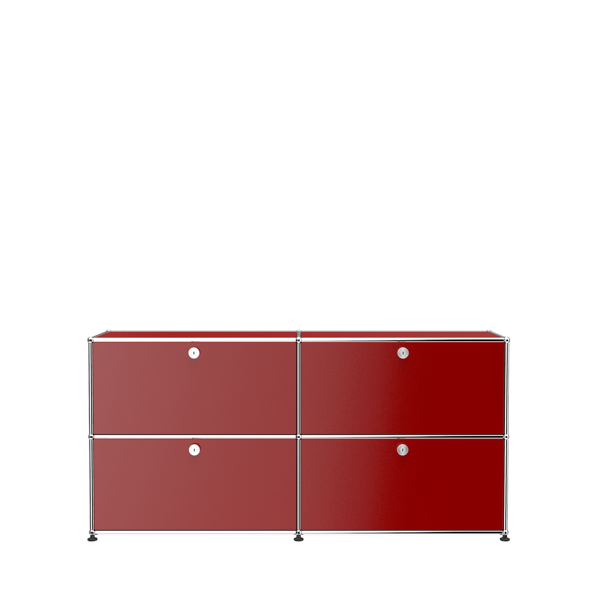 USM Haller Modern 4 Door Credenza (E2) in Ruby Red