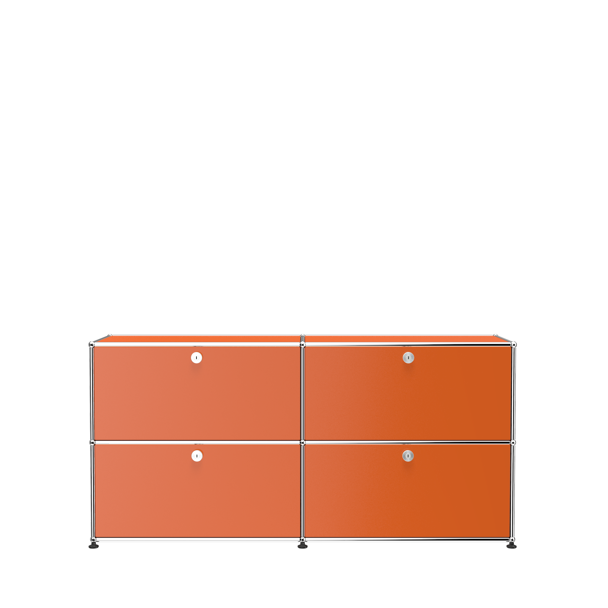 USM Haller Modern 4 Door Credenza (E2) in Pure Orange
