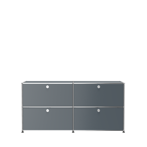 Office File Cabinet Credenza with Doors (E2F) in Mid Gray
