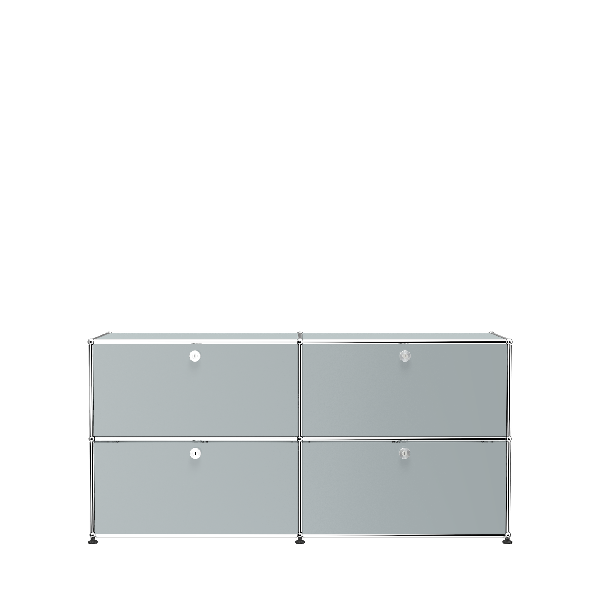 Office File Cabinet Credenza with Doors (E2F) in Matte Silver