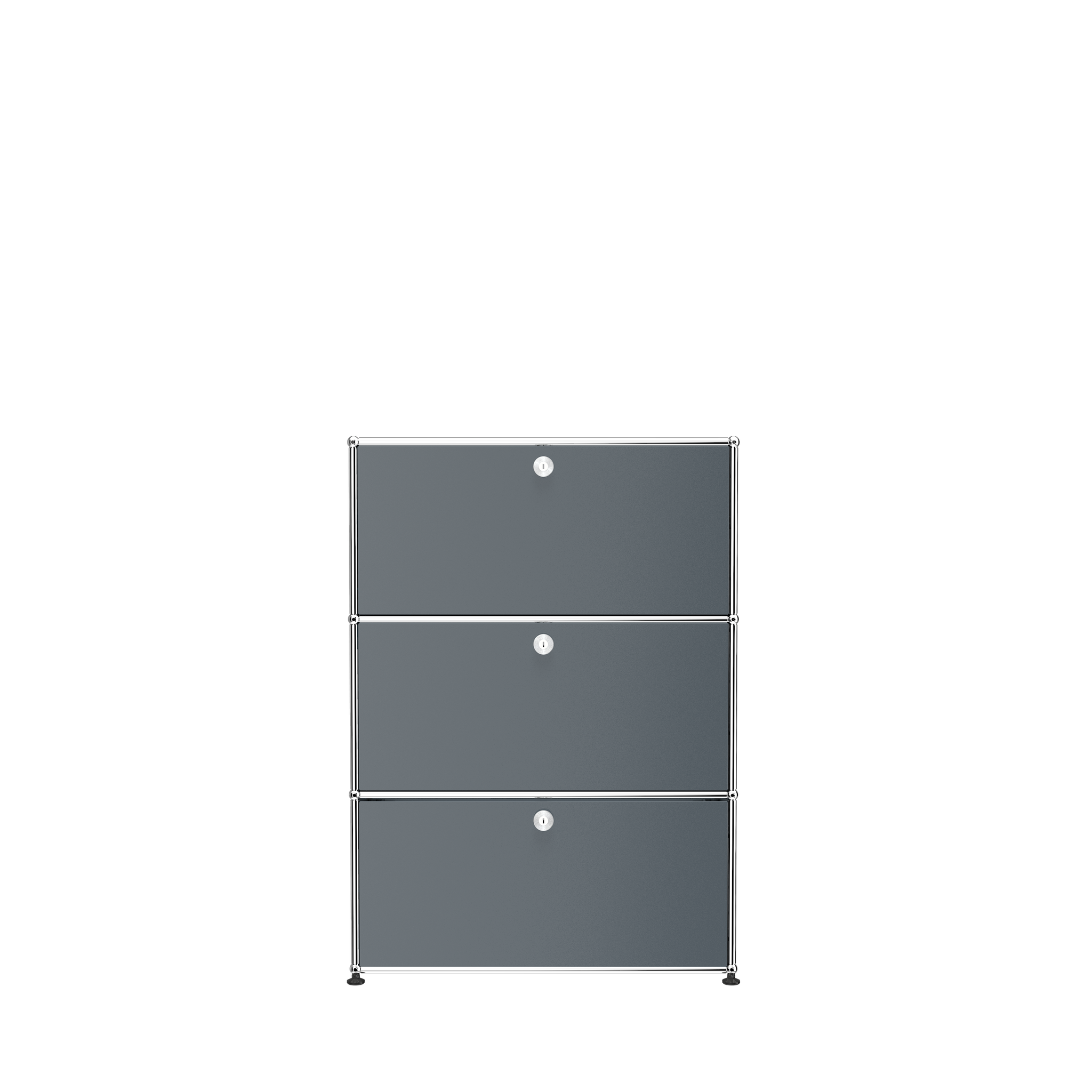 3 Drawer Modern File Cabinet (G118F) in Mid Gray