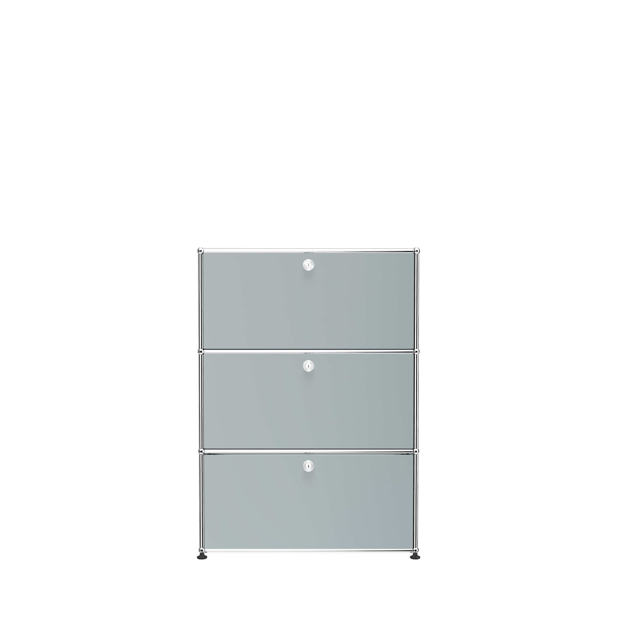 3 Drawer Modern File Cabinet (G118F) in Matte Silver