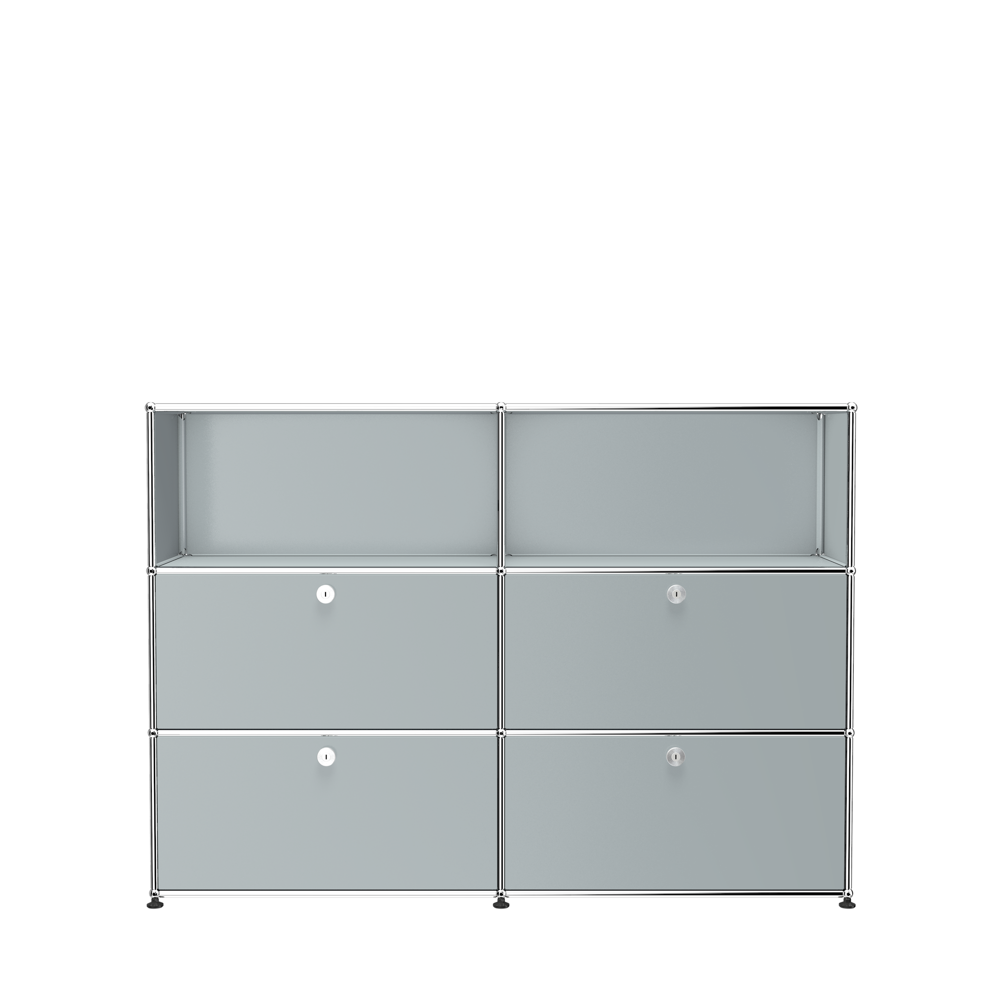 USM Haller Modern Storage Cabinet (G2A) in Matte SIlver
