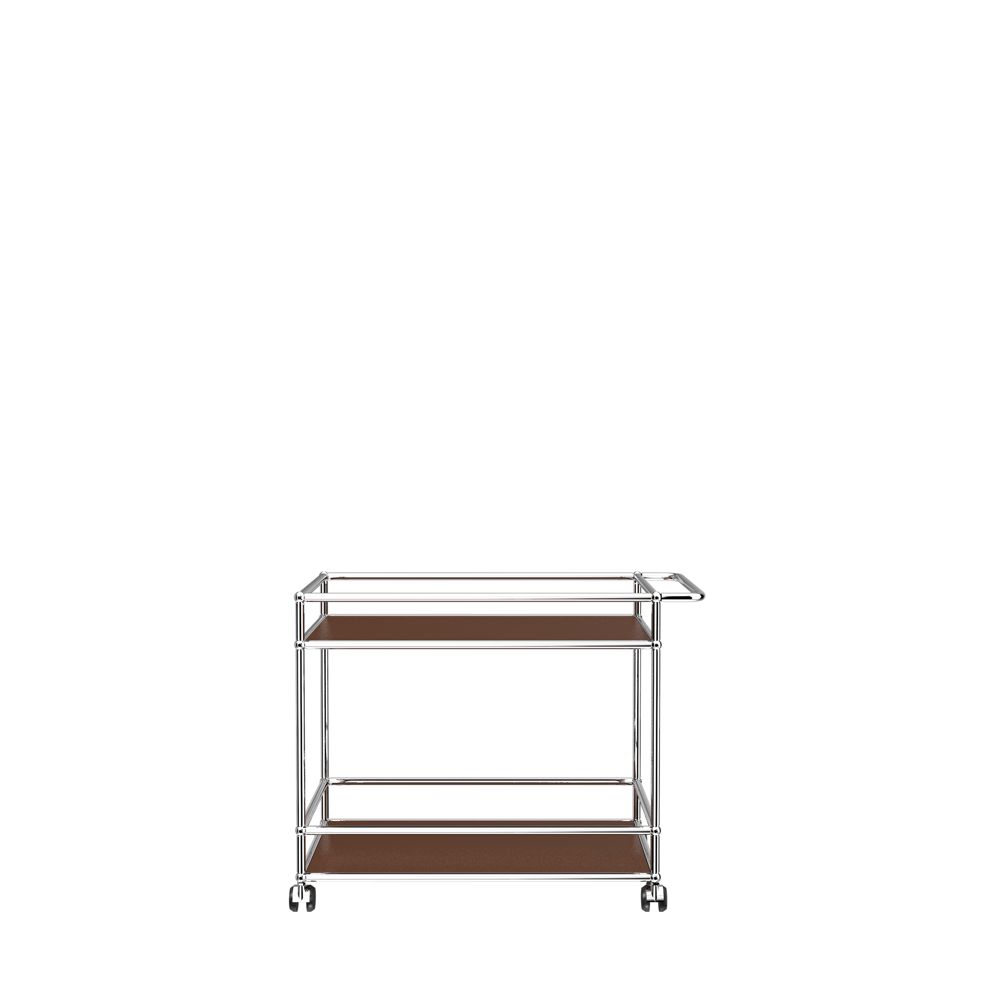 Modern Steel Bar Cart (L18) in Brown