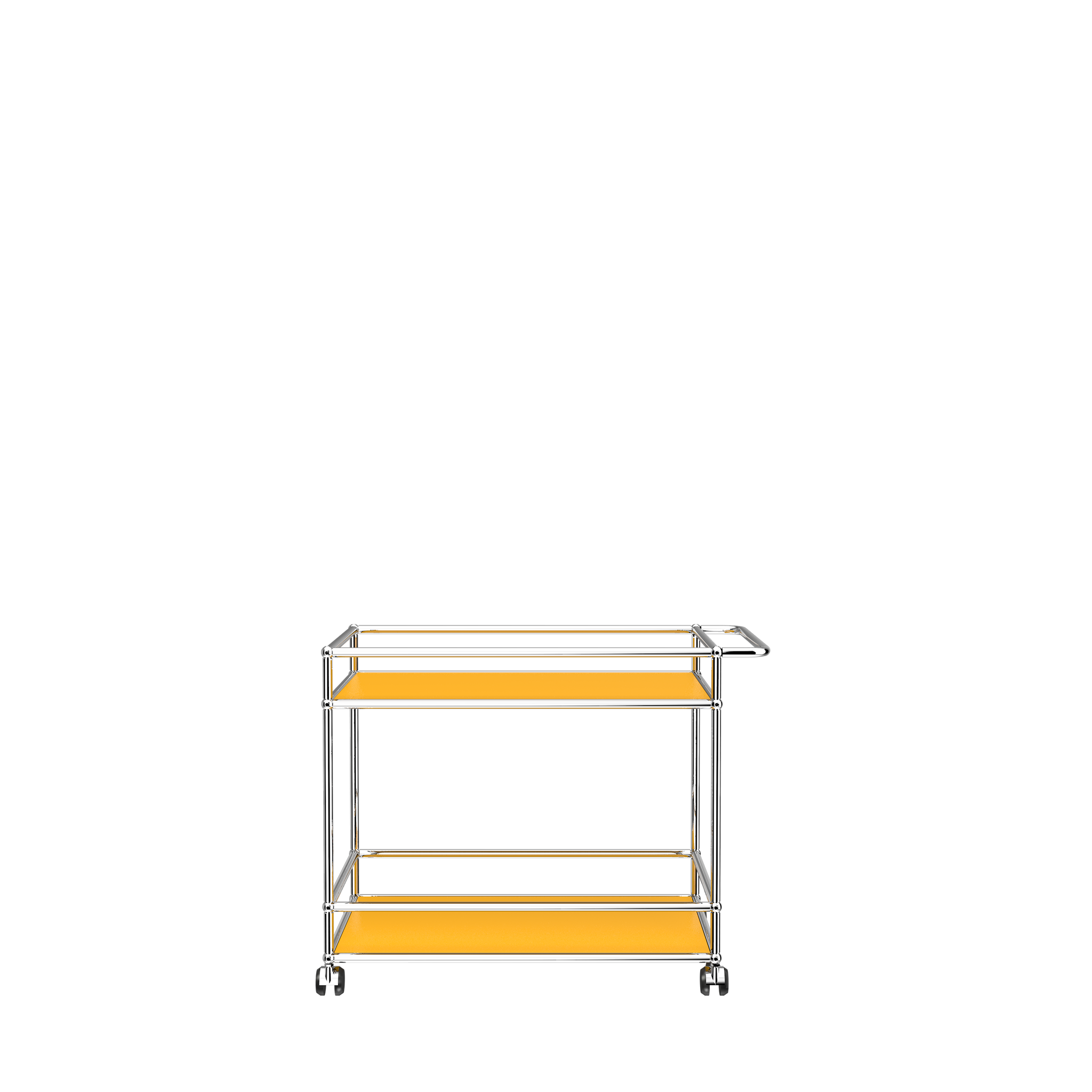 Modern Steel Bar Cart (L18) in Golden Yellow