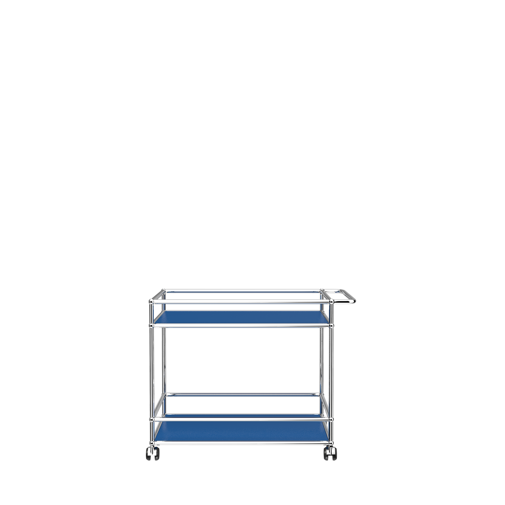 Modern Steel Bar Cart (L18) in Gentian Blue