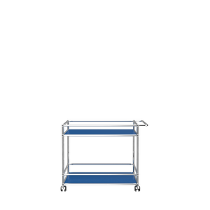 Modern Steel Bar Cart (L18) in Gentian Blue