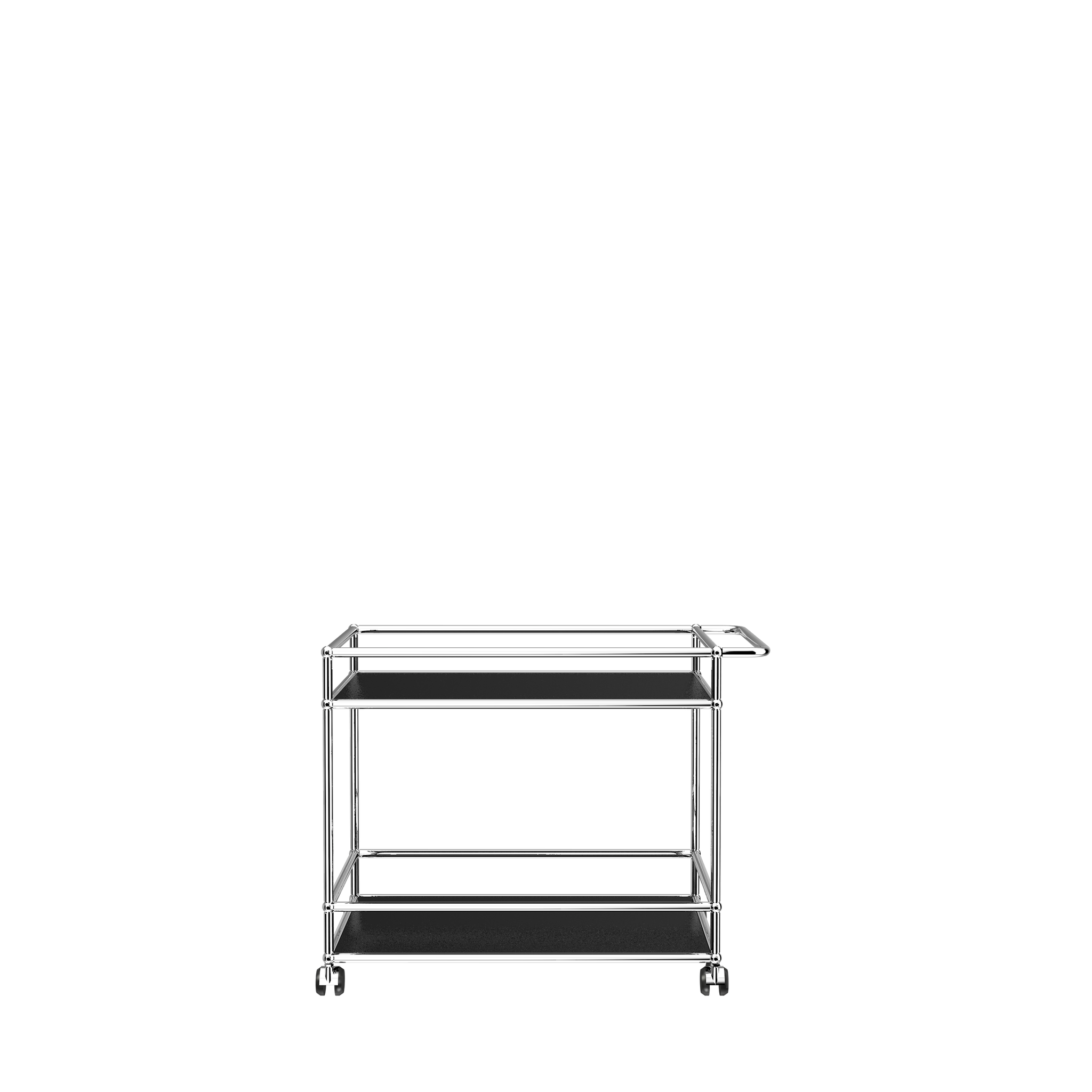 Modern Steel Bar Cart (L18) in Graphite Black
