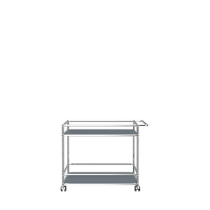 Modern Steel Bar Cart (L18) in Mid Gray