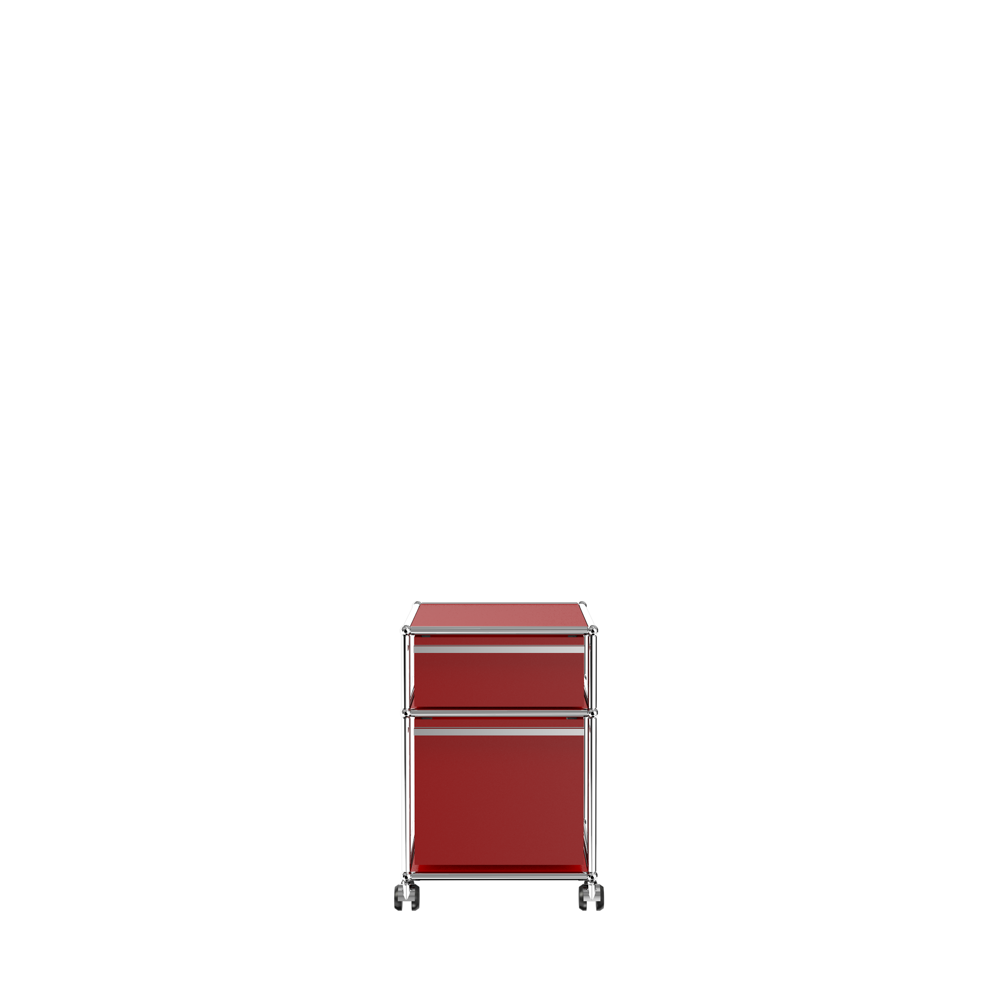 Modern 2 Drawer Pedestal Filing Cabinet (M) in Ruby Red