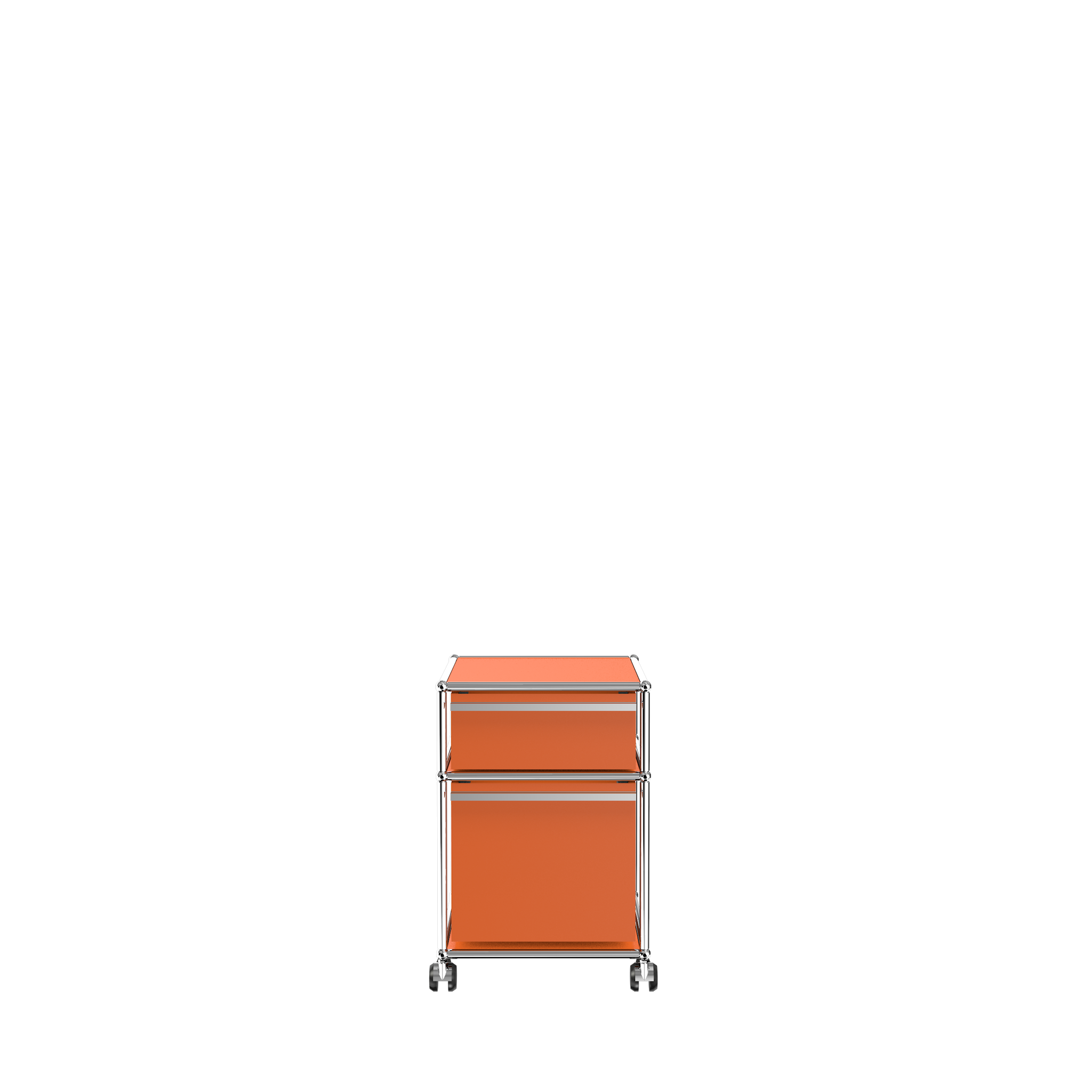 Modern 2 Drawer Pedestal Filing Cabinet (M) in Pure Orange