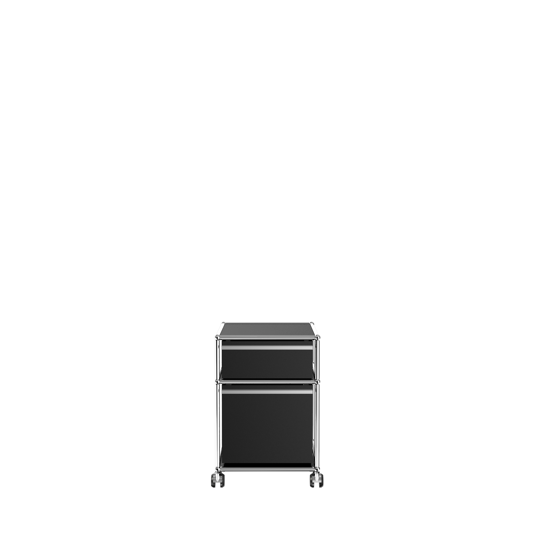 Modern 2 Drawer Pedestal Filing Cabinet (M) in Graphite Black