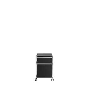 Modern 2 Drawer Pedestal Filing Cabinet (M) in Graphite Black