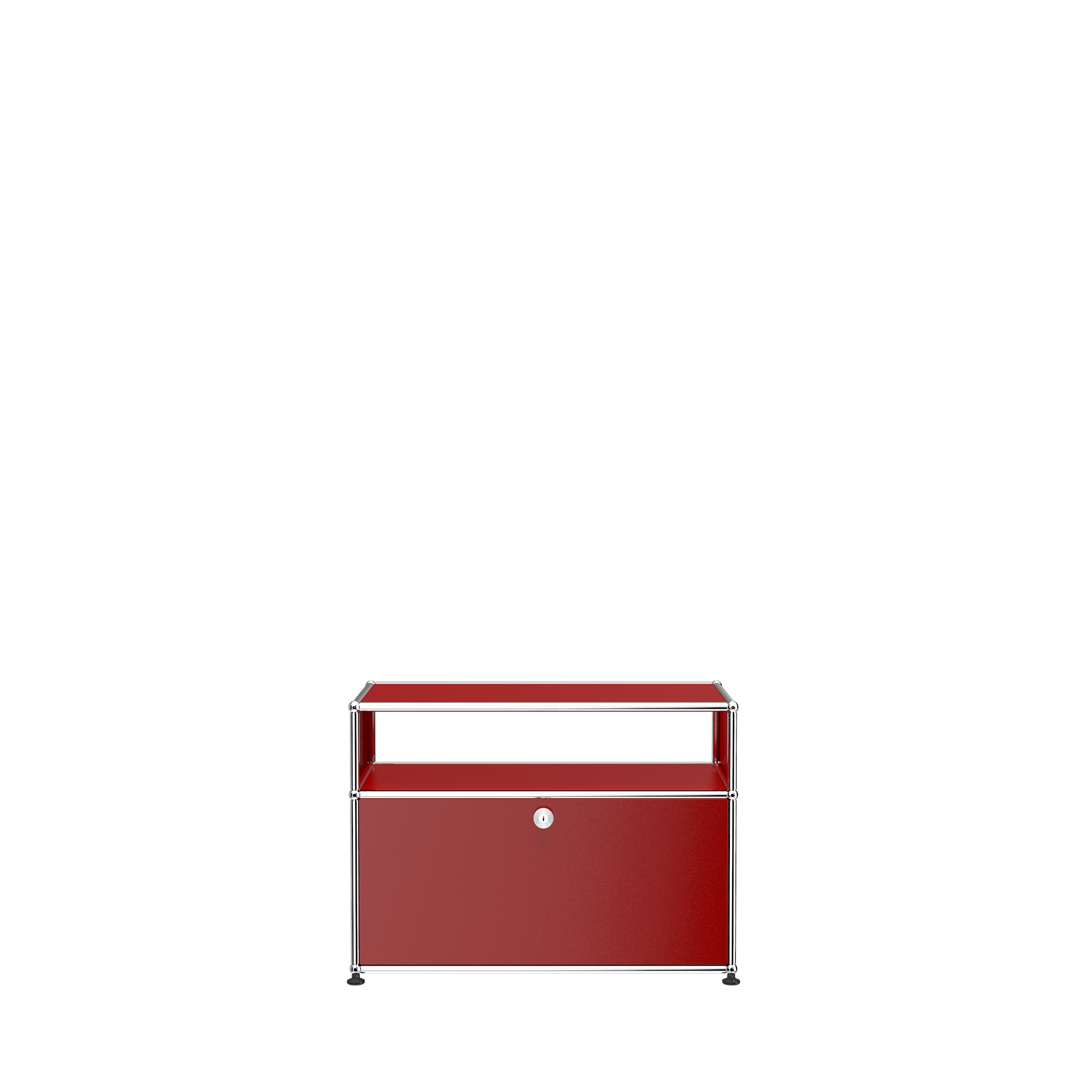 USM Haller Modern Side Table With Storage (O118) in Ruby Red