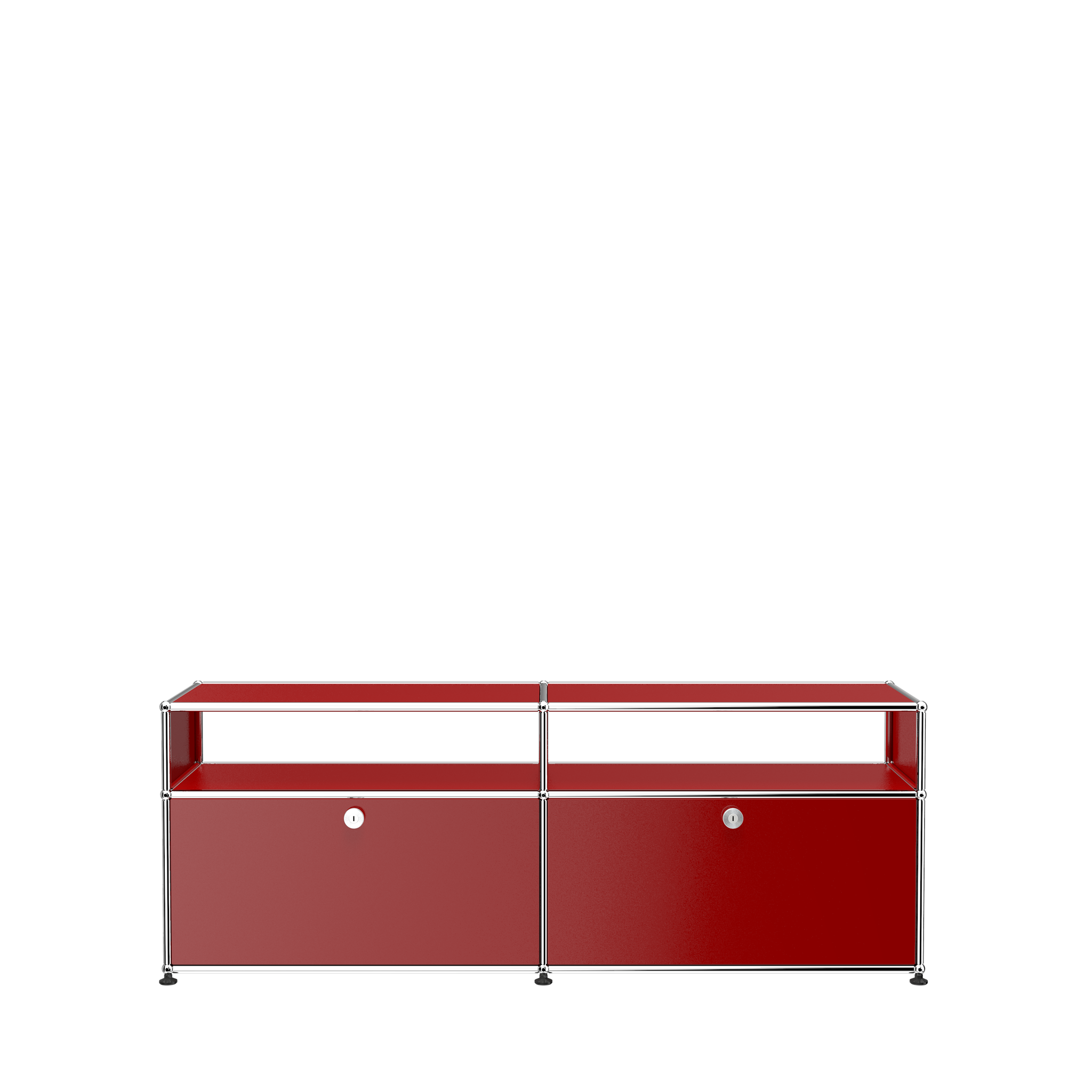 USM Haller Media Storage with Shelves (O2) in Ruby Red
