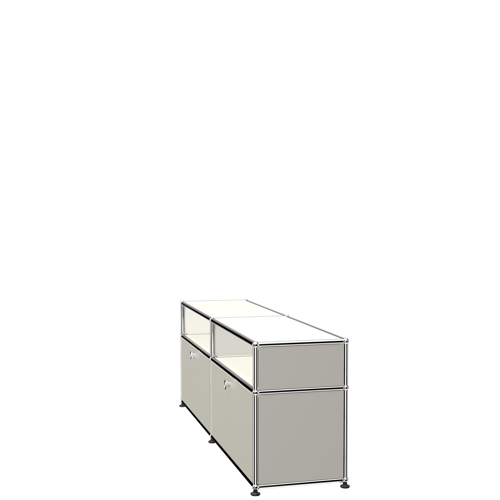 USM Haller Media Storage with Shelves (O2) Side VIew