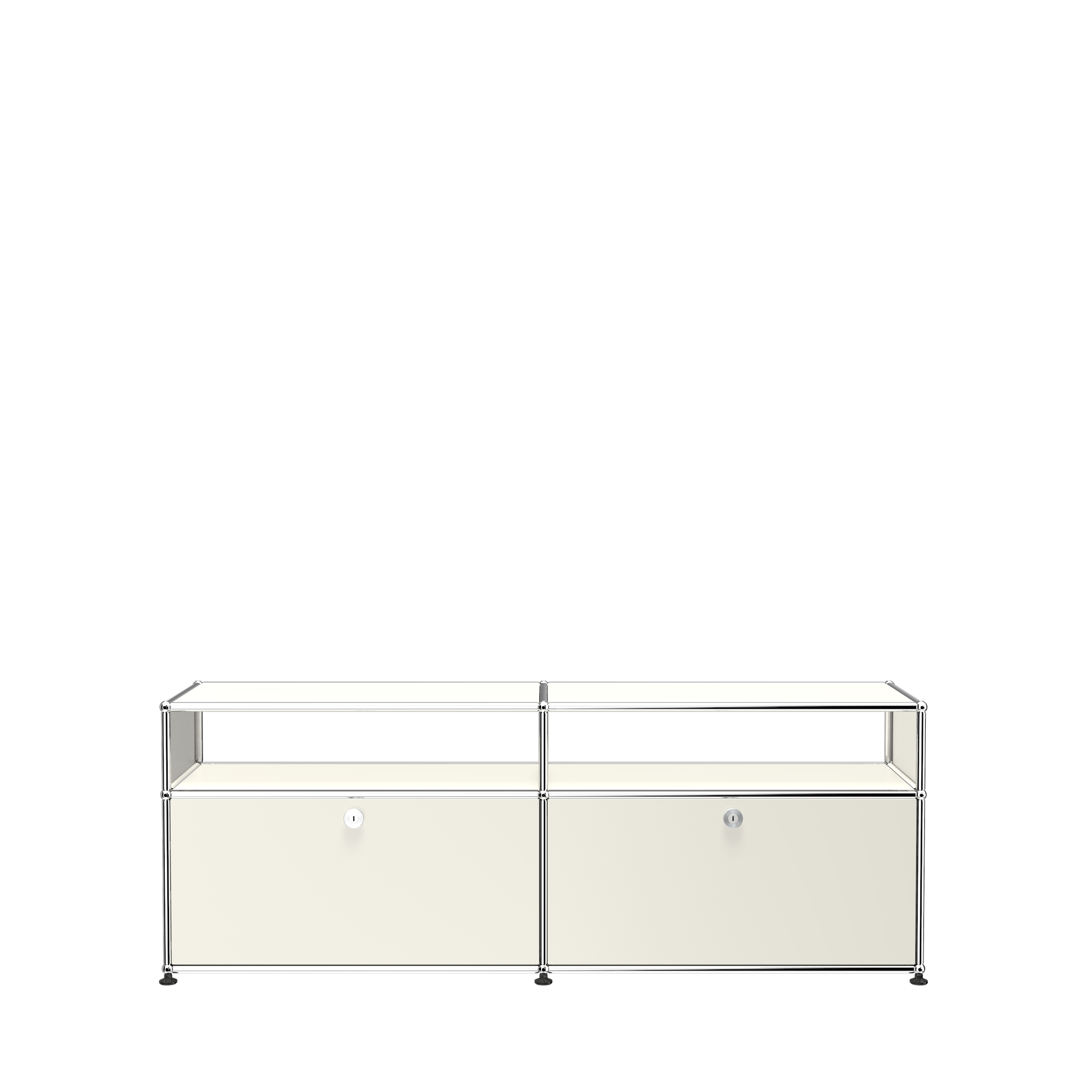 USM Haller Media Storage with Shelves (O2) in Pure White