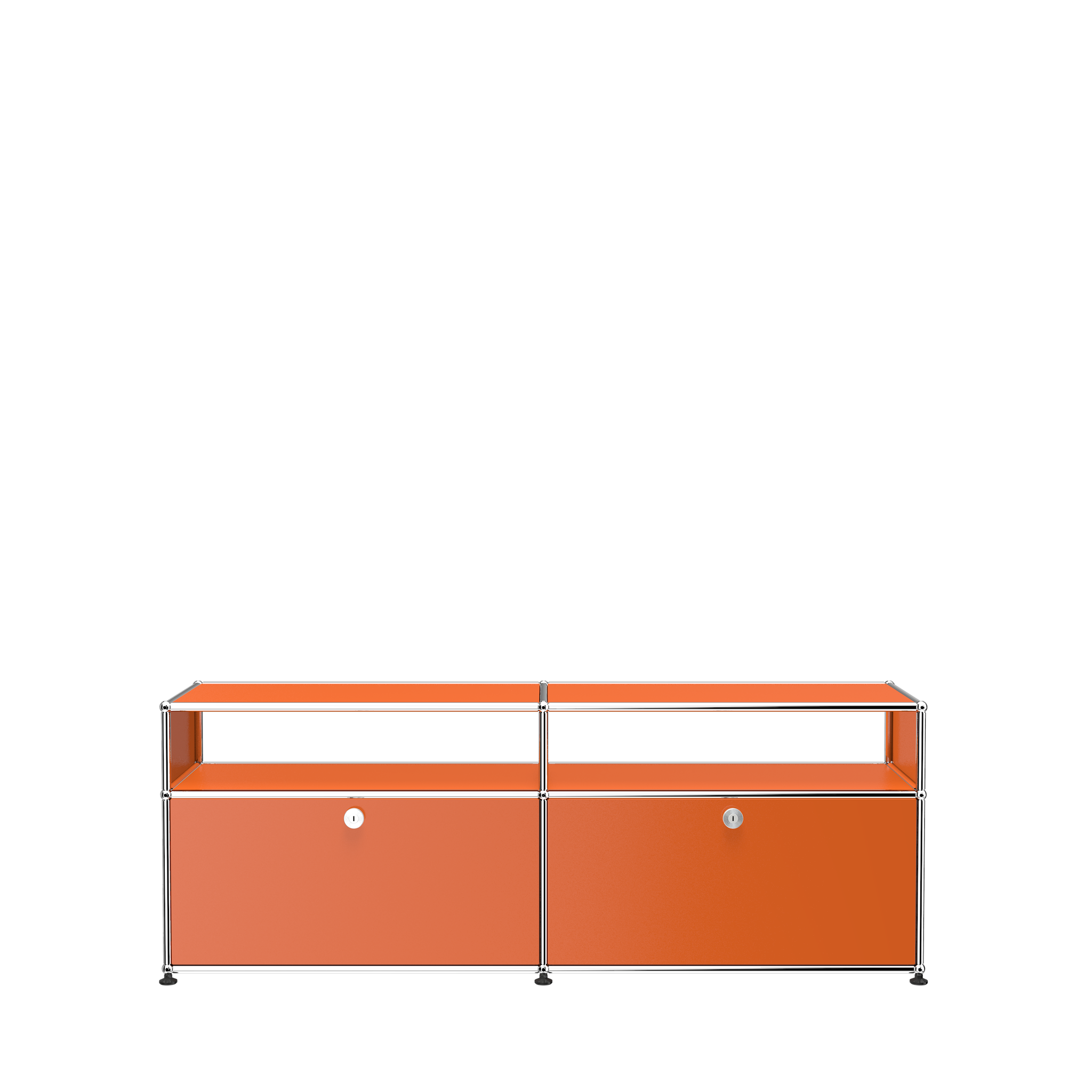 USM Haller Media Storage with Shelves (O2) in Pure Orange