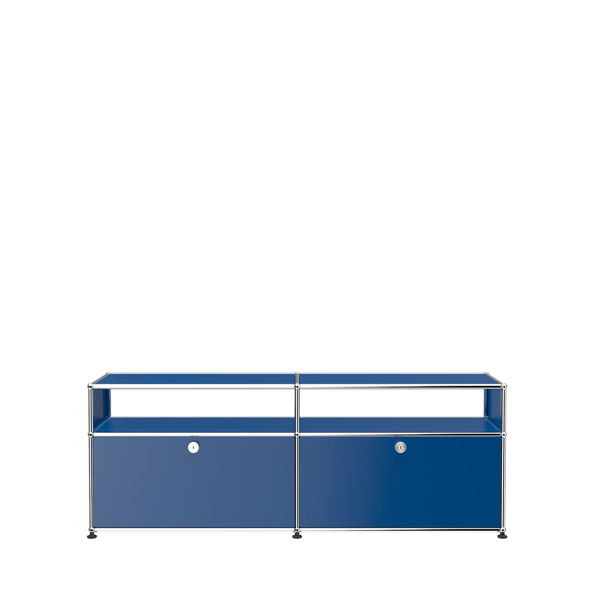 USM Haller Media Storage with Shelves (O2) in Gentian Blue