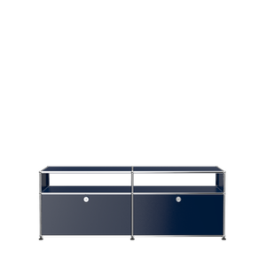 USM Haller Media Storage with Shelves (O2) in Steel Blue