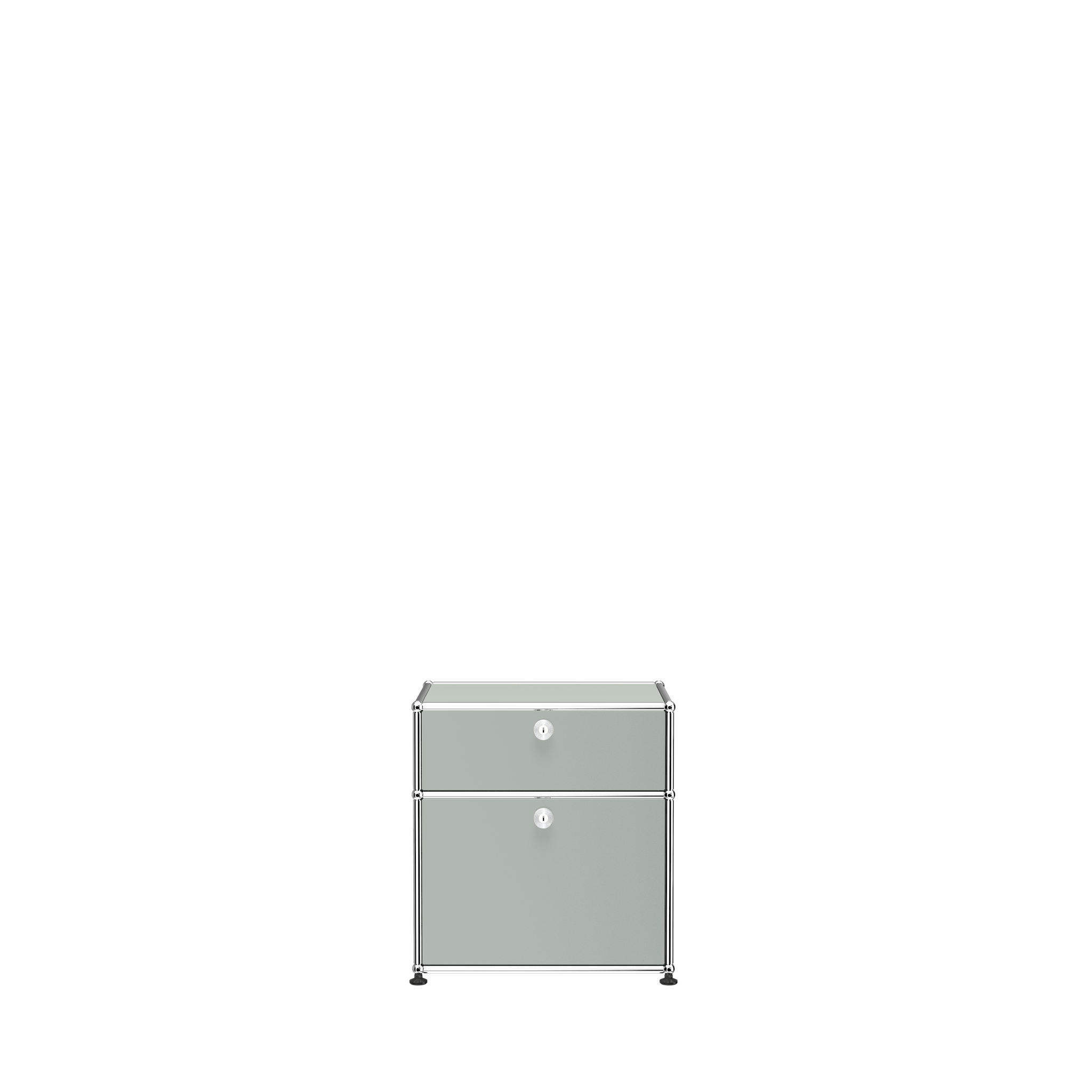 USM Haller Contemporary Nightstand with Doors (P1) in Light Gray