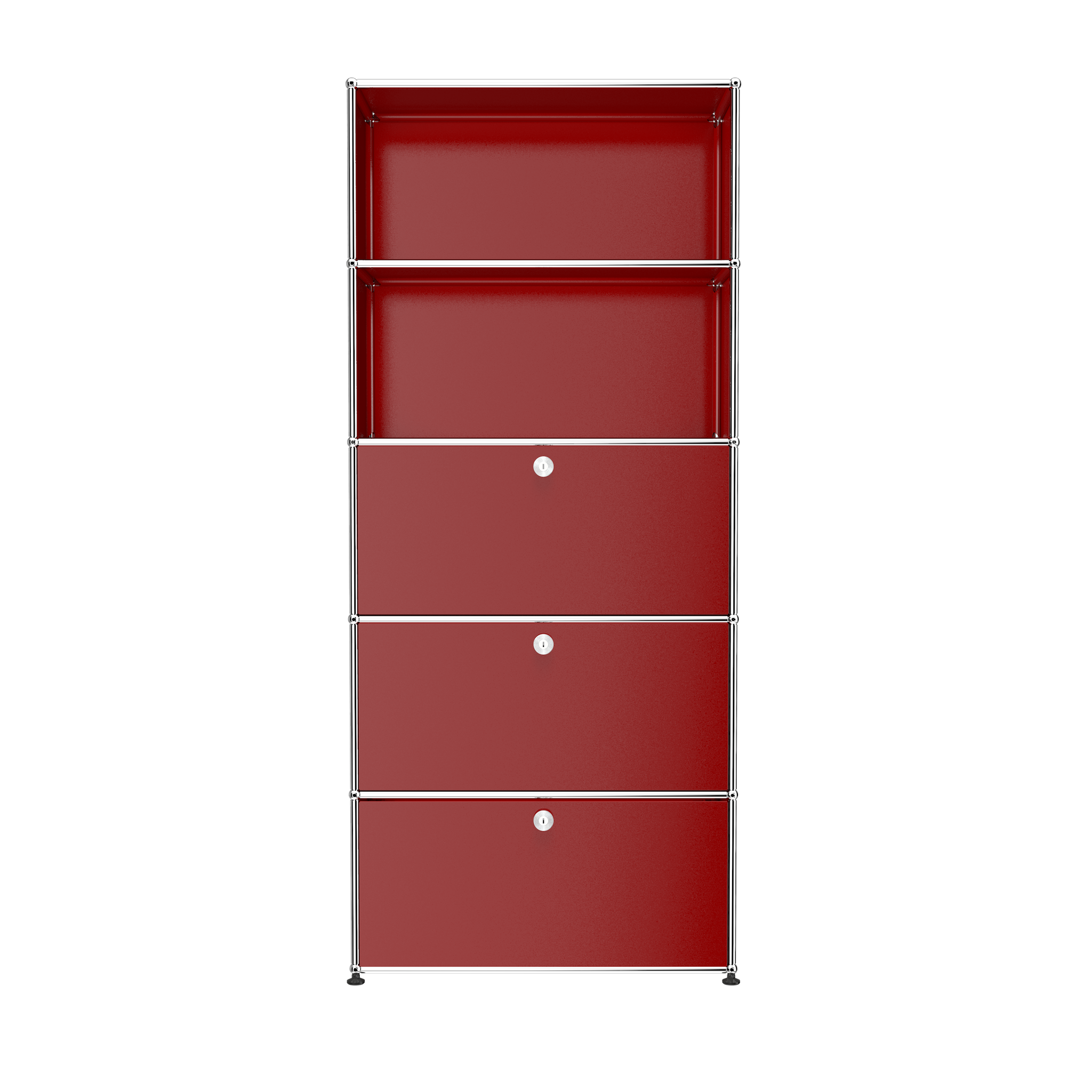 USM Tall Modern Storage System with Doors (Q118) in Ruby Red