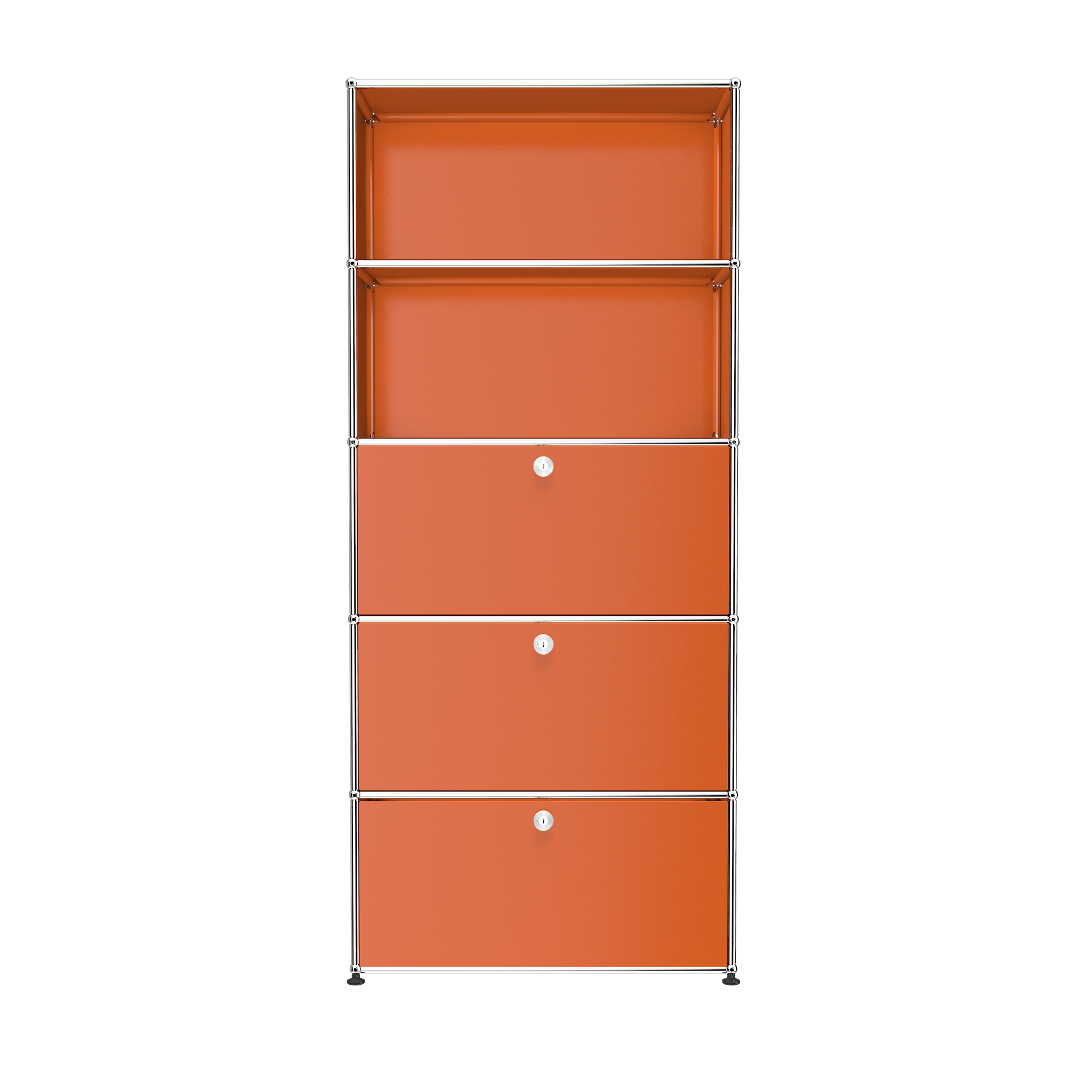 USM Tall Modern Storage System with Doors (Q118) in Pure Orange