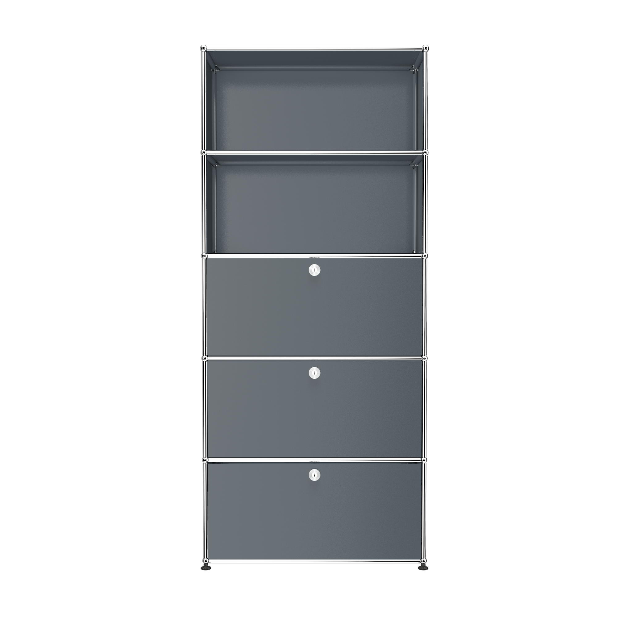 USM Tall Modern Storage System with Doors (Q118) in Mid Gray