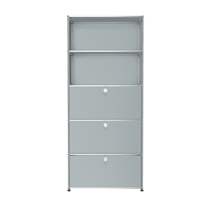 USM Tall Modern Storage System with Doors (Q118) in Matte Silver