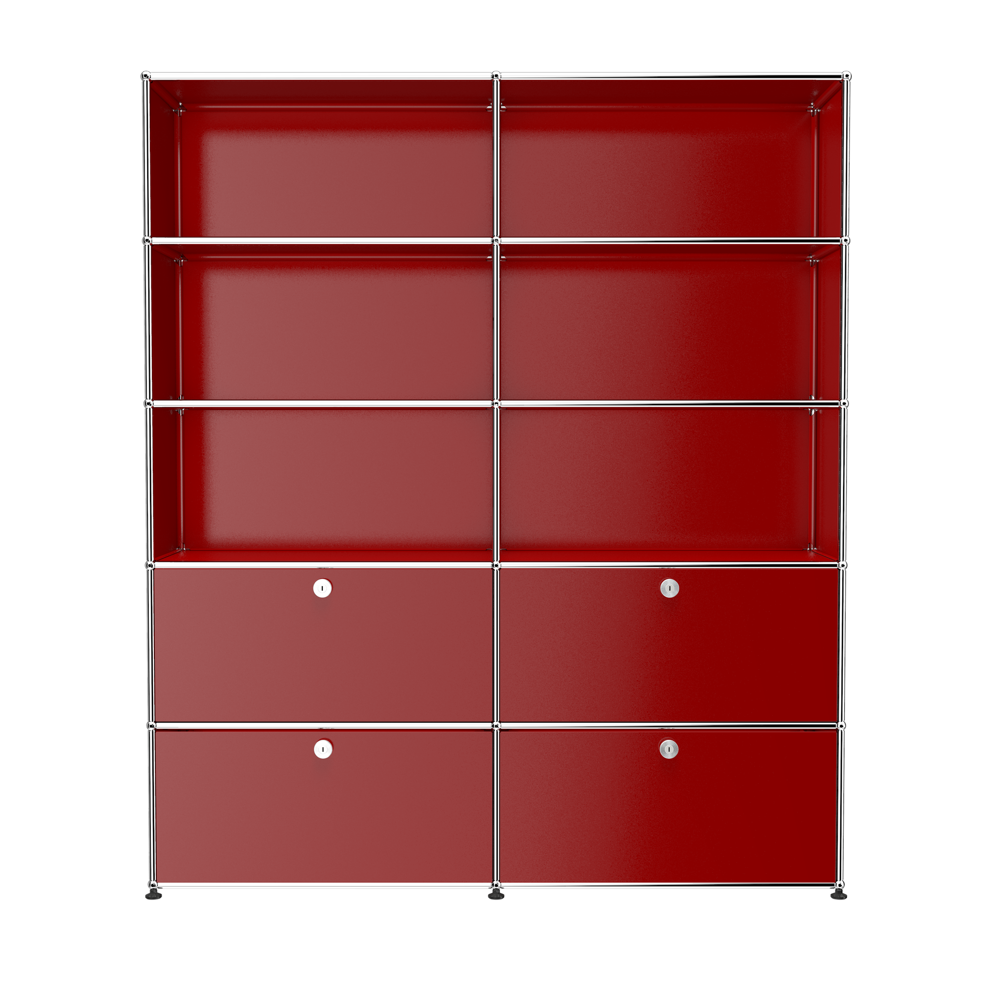 USM Haller Large Contemporary Shelving with Storage (R2) in Ruby Red