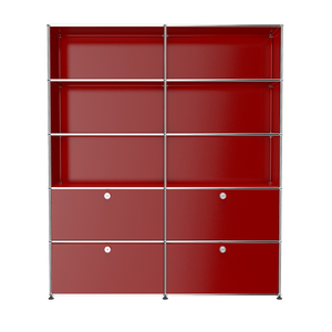 USM Haller Large Contemporary Shelving with Storage (R2) in Ruby Red