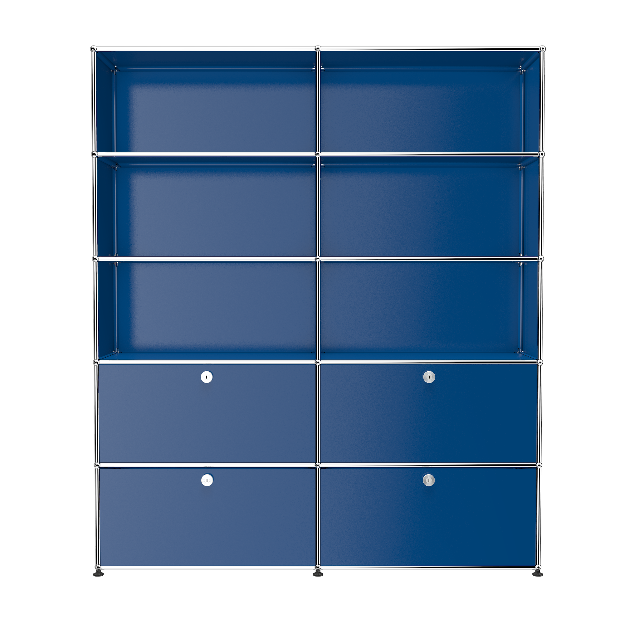 USM Haller Large Contemporary Shelving with Storage (R2) in Gentian Blue