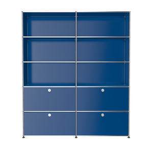 USM Haller Large Contemporary Shelving with Storage (R2) in Gentian Blue
