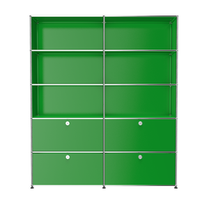 USM Haller Large Contemporary Shelving with Storage (R2) in Green
