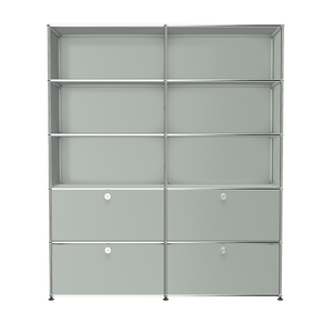 USM Haller Large Contemporary Shelving with Storage (R2) in Light Gray